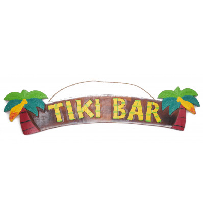 Grande plaque / enseigne en bois "Tiki Bar" fabrication artisanale.