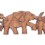 Frise murale Famille d'éléphants 50cm en bois massif sculpté main