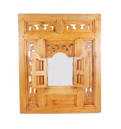 Mirror window oriental-style timber Latticework 50x60cm white.