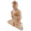 Sitting Buddha Statue with folded hands in raw wood h30cm