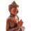 Statue Bouddha assis en bois. Décoration Thaïlande.