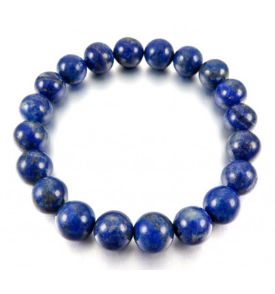 Bracelet Lithotherapie beads 10mm Lapis Lazuli natural Good humor and friendship.