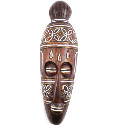 Maschera di legno africana. Decorazione murale batik artigianale. Prezzo basso.