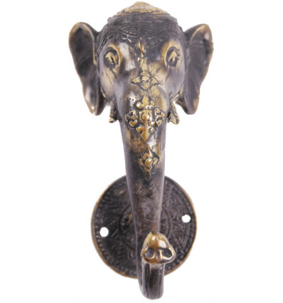 Robe hook wall Elephant 1 hook in solid bronze. Creation craft.