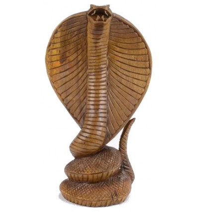 Statua Serpente / Cobra 25cm Legno esotico intagliato a mano