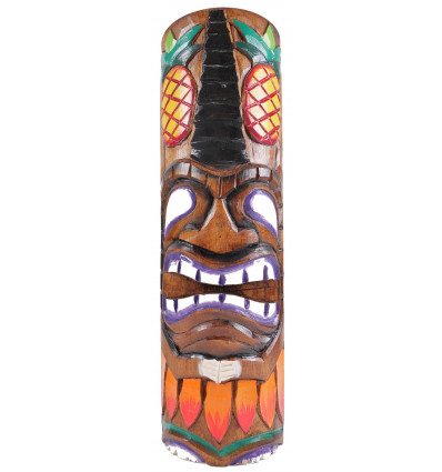 Totem Tiki in legno, decorazione surf Hawai Maori Polynesia.