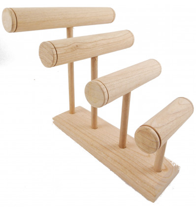 Great display stand for bracelets/watches 4 rods raw wood