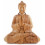 Grande statue Bouddha assis. Bois brut massif sculpté artisanalement.