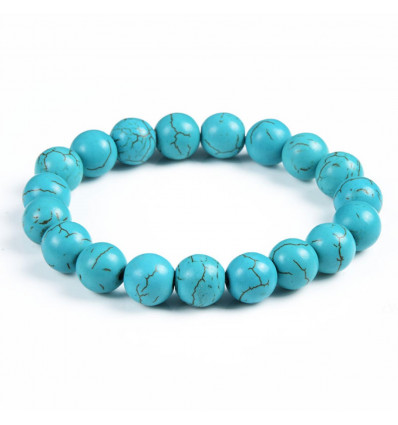 Bracelet Lithotherapie in Turquoise (Howlite) - Protection and purification.