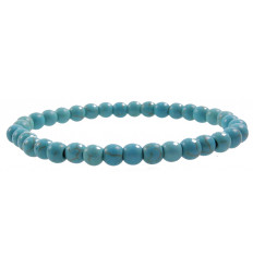 Bracelet Lithotherapie in Turquoise (Howlite) - Protection and purification.
