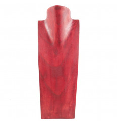 - Bust Display necklaces in solid wood red H35cm