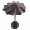 Présentoir à boucles d'oreilles forme parasol en bois massif teinté marron