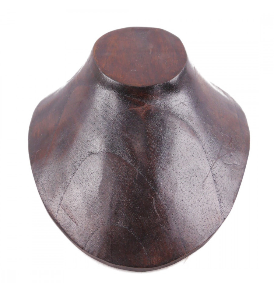 Busto – Espositore a Fascette in legno massiccio Cioccolato H35 cm 