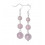 Earrings hanging 3 balls in Rose Quartz - free Shipping !!!