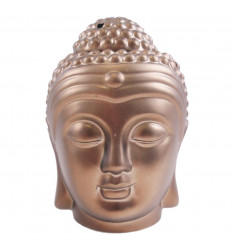 Brule parfum tete de Bouddha Zen en ceramique artisanale bronze