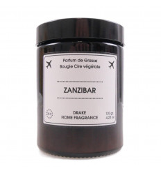 Bougie parfumée cire végétale "Zanzibar" senteur jasmin chypré, Drake.
