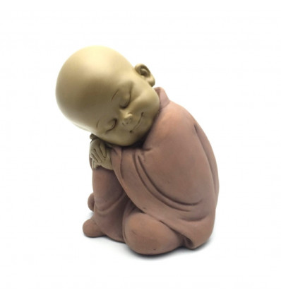 Bébé Bouddha penseur. Statuette moine bouddhiste enfant pas cher.