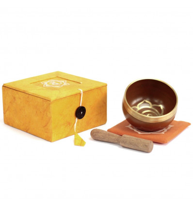 Tibetan singing bowl - Orange gift box - Sacred chakra