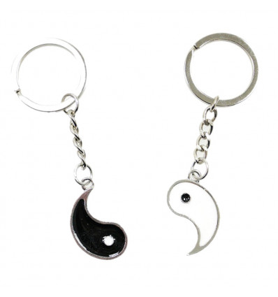 Porte clé Yin Yang pour amoureux couple. porte-clés complémentaires.