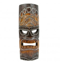 Tiki mask h30cm wood. Decoration Maori Tahiti Polynesia.