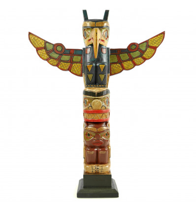 Totem pole indian bird. Solid wood H50cm.
