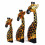 Set of 3 Statues Giraffe Wooden Deco Savannah Safari Crafts profile