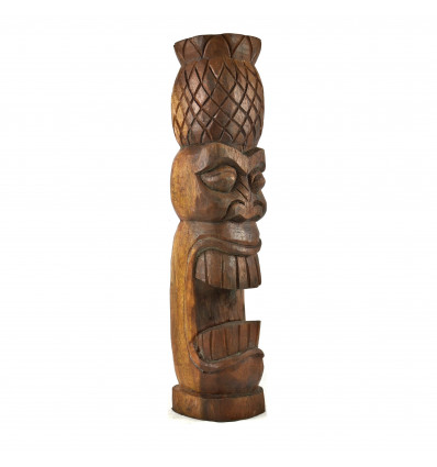 Tiki Hawaïen Kiana 50cm en Bois de Suar Exotique Sculpté Main de profil