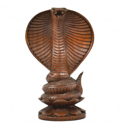 Statue of a Snake Cobra 20cm Exotic Wood, Carved by Hand in Bali