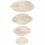 4 Cups Pullout Wooden Leaf-Shaped Tropical Colors Natural brushed White