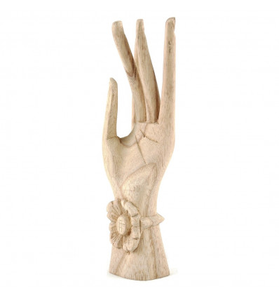 Wooden Buddha hand, display stand or storage for original rings