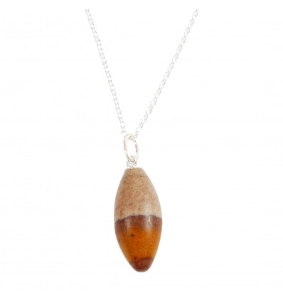 Collier Shiva Lingam, pendentif pierre roulée AAA + chaine