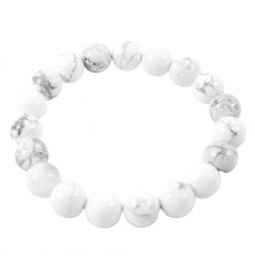 Bracelet Lithotherapie in Howlite natural -Anchoring, relaxation, meditation.
