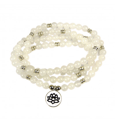 Tibetan Mala 108 Moonstone Beads, Fertility Lucky Charm.