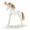 Wooden rocking horse 40cm - White limed finish