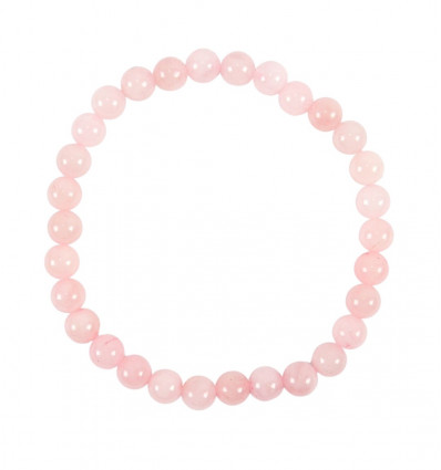 Bracciale in quarzo rosa del Madagascar AAA - sfere da 6 mm