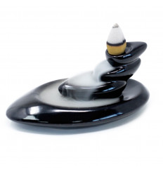 Fontana di incenso Pebble Decor - Ceramica nera