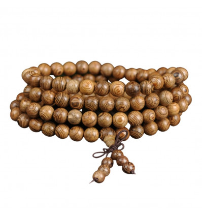 Bracelet Tibetan Mala 108 wooden beads + node without end. The delivery is free !