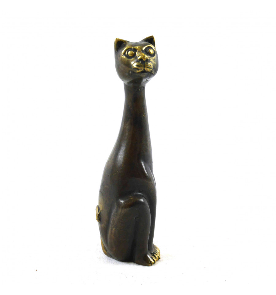 Bronze Cat Statuette Original Cat Trinket For Collector