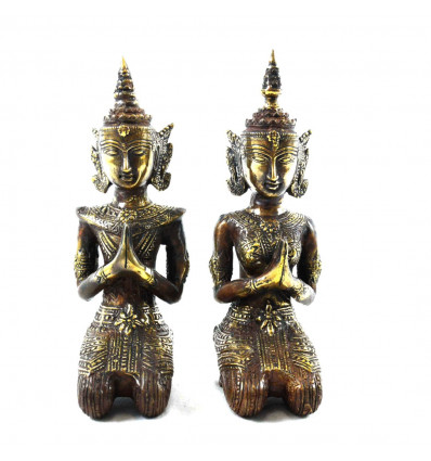 Statuette Coppia Rama e Sita in bronzo 20 cm. Divinità indù - coppia