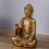 Statuette Bodhi or assis finition dorée patinée 14cm