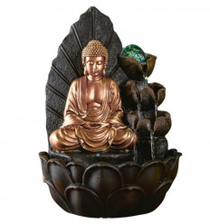 Fontana da interno Buddha Hartha con sfera in vetro e Led