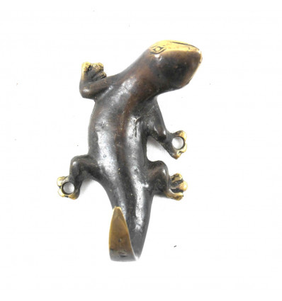 Wall hook, Gecko / Salamander coat rack 1 solid Bronze hook. Artisanal creation