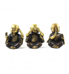 3 statuette monaci in bronzo massiccio. Fatti in casa
