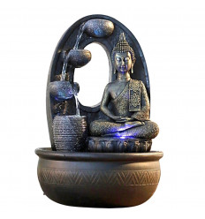 Grande fontaine d'intérieur Zen Bouddha harmonie éclairage led.