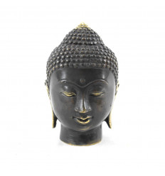 Head of Buddha in Bronze 12cm. Decoration / Handicrafts from Bali - Size M Top view