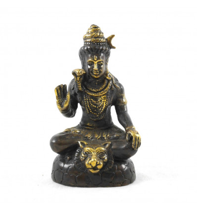 Statuette Shiva in Solid Bronze 13cm. Asian crafts.
