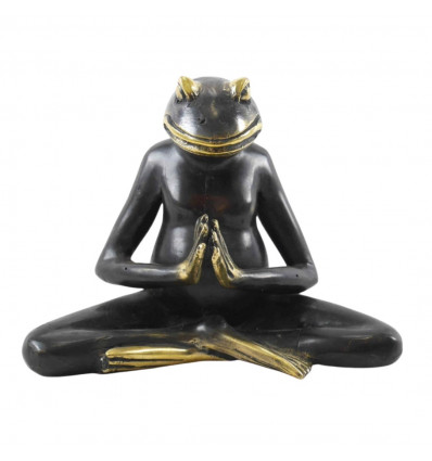 Frog Statuette in Prayer Position - Solid Bronze 15x11cm