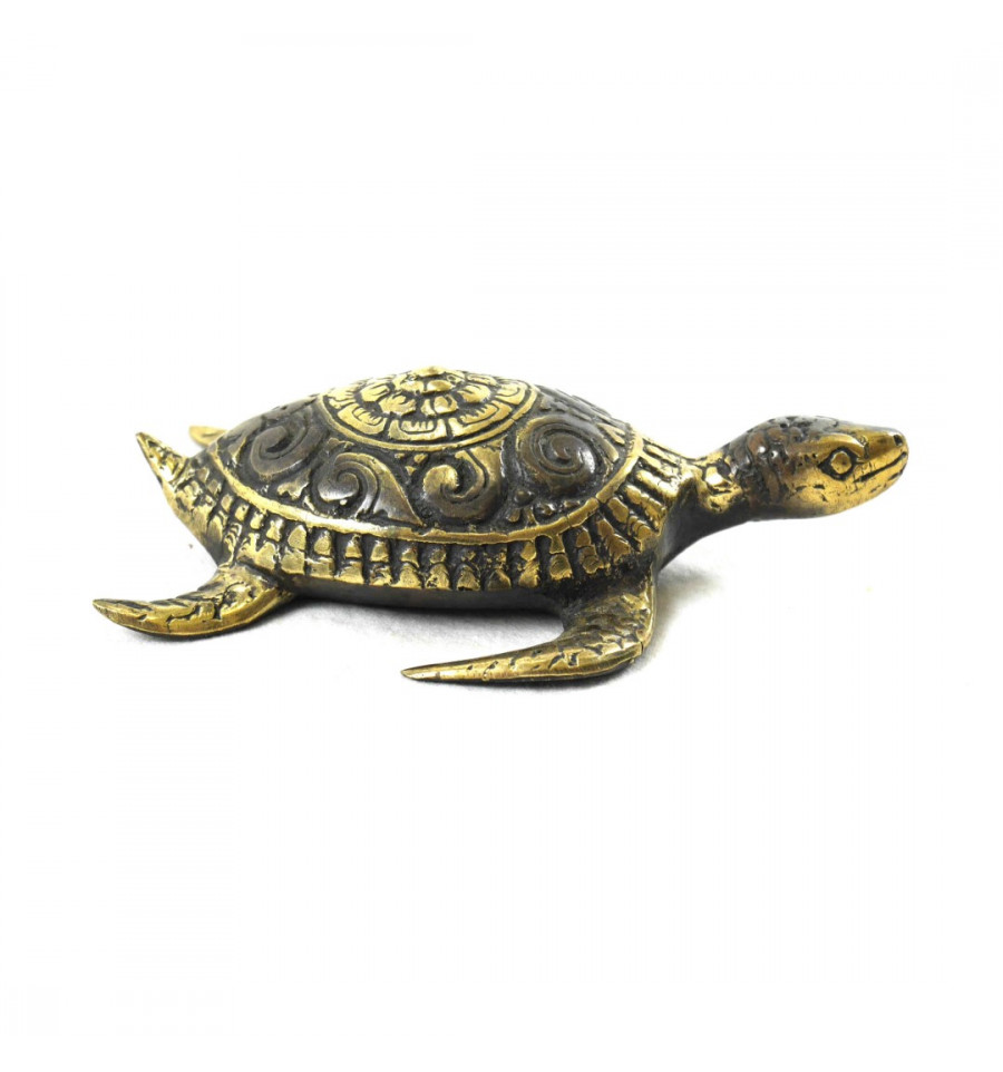 Statue tortue de mer en bronze, objet deco idée cadeau tortue.