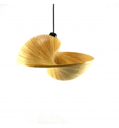 Design Unrolled Bamboo Chandelier / Suspension Ø 30cm - Coï Model - Artisanal Creation - face