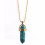 Necklace with pendant edge in Malachite natural. Protection, healing, and clairvoyance.